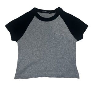 Cropped black and grey baby T